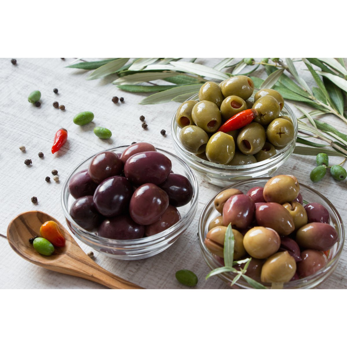 Mixed Greek Olives-(Brown,Green,Black)