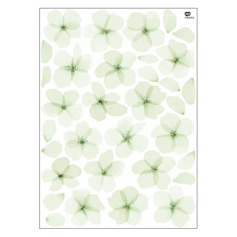 Vægklistermærke akvarel kirsebærblomst