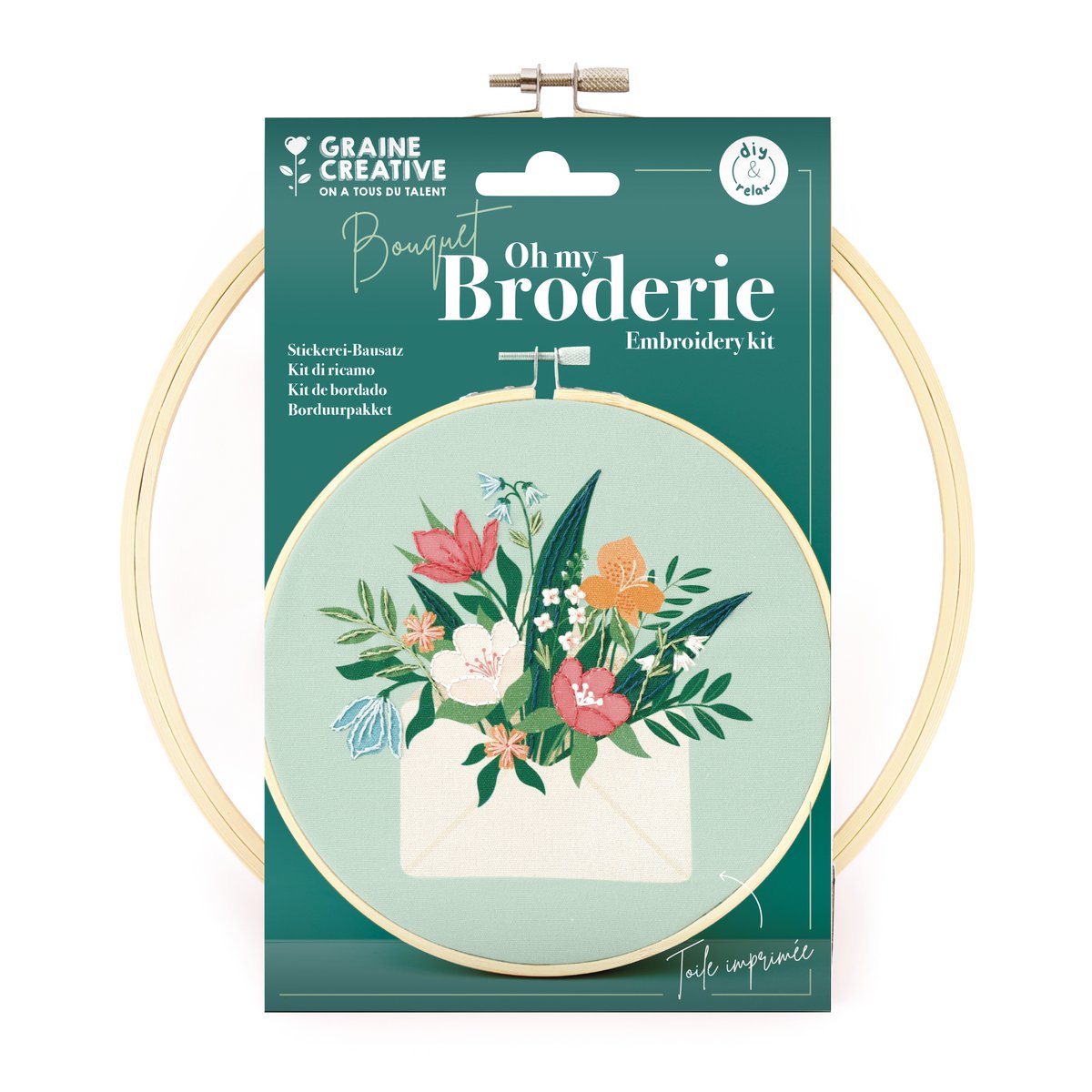 EMBROIDERY SET FLOWER BOUQUET  Ø20CM