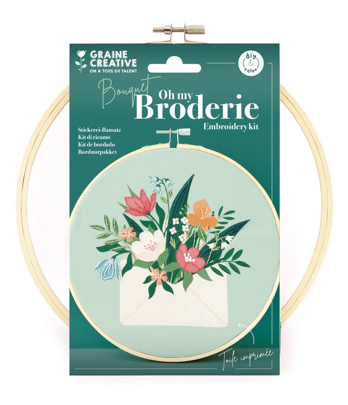 SET RICAMO BOUQUET DI FIORI Ø20CM