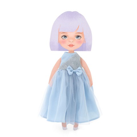 Soft toy, Sweet Sisters - Clothing set: Blue Satin Dress (35cm)
