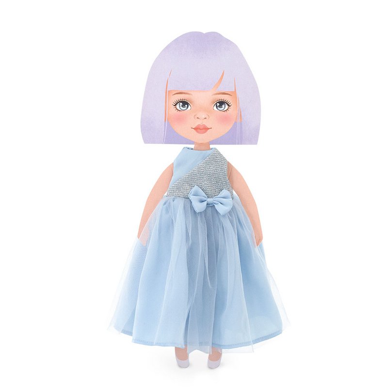 Soft toy, Sweet Sisters - Clothing set: Blue Satin Dress (35cm)