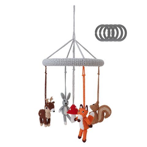 Gehaakte babymobiel FOREST DIEREN I (4-in-1)