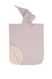  Grey muslin bath towel with a simple, minimalist design.