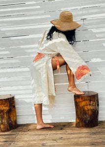 Langer Kaftan aus Bio-Baumwolle Ethno
