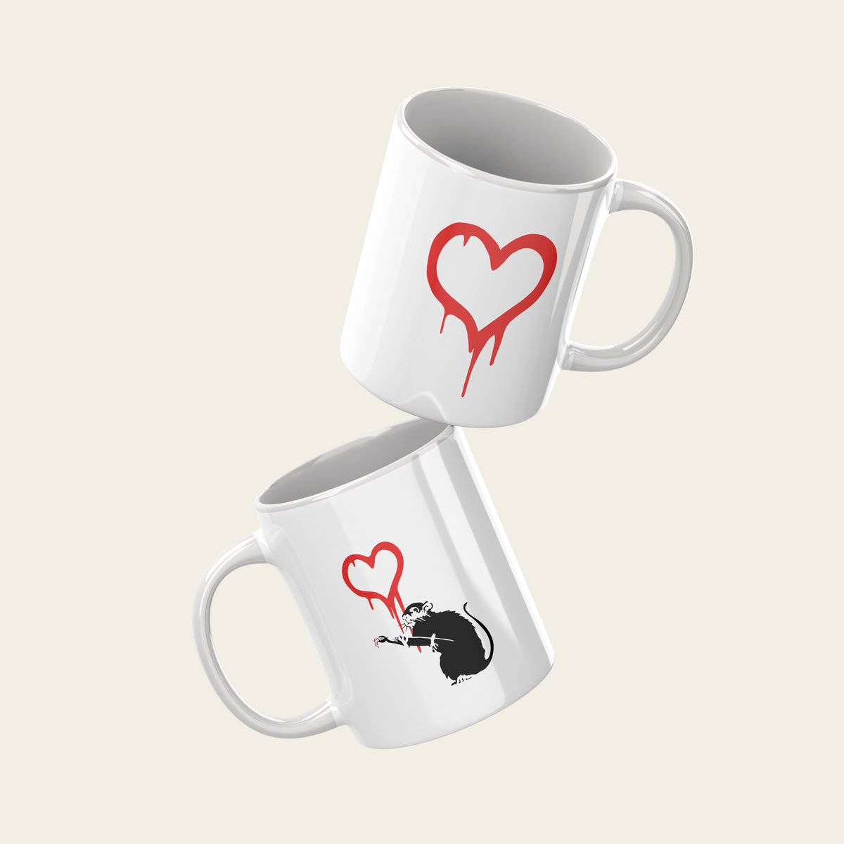 Taza Cerámica Banksy 325ml - Love rat