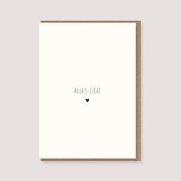 Carte dépliante avec enveloppe - "Coeur - tout le meilleur"