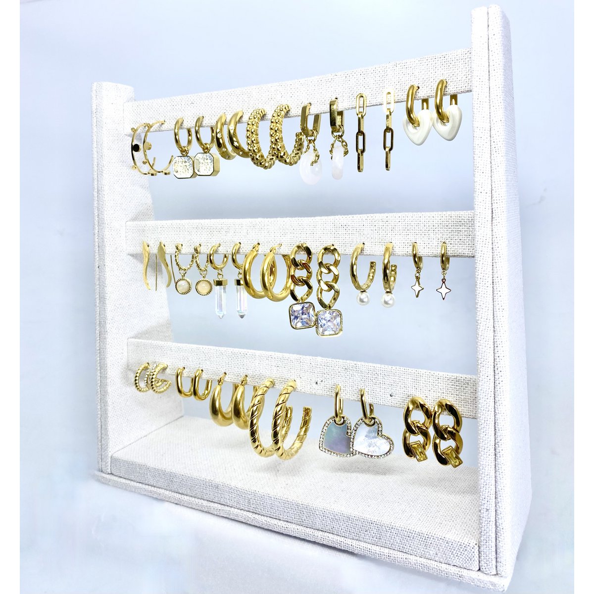 Bestseller-Set mit 20 weihnachtlichen goldfarbenen Edelstahlohrringen