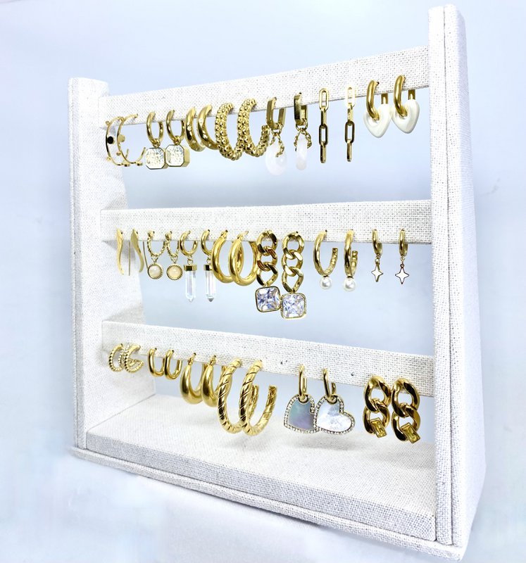 Bestseller-Set mit 20 weihnachtlichen goldfarbenen Edelstahlohrringen