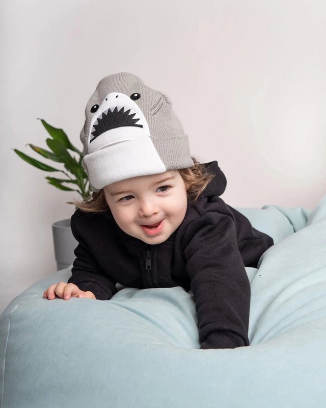 koaa – Harald the Shark – Czapka maskotka szaro-biała