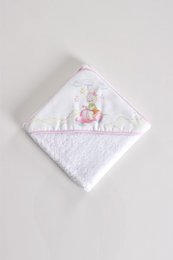 Asciugamano per bambini stampato Coniglietto sulla moto 80 cm x 80 cm