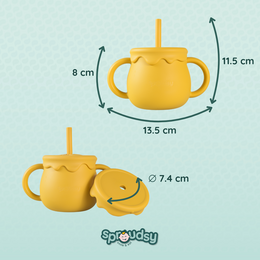 Tazza da allenamento per bebè con cannuccia – Nuvole
