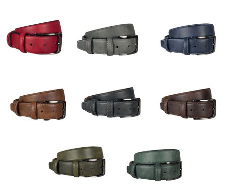 Monogramm Ledergürtel | Echtes Leder | Herren & Damengürtel | 3,5 cm | 8 Farben