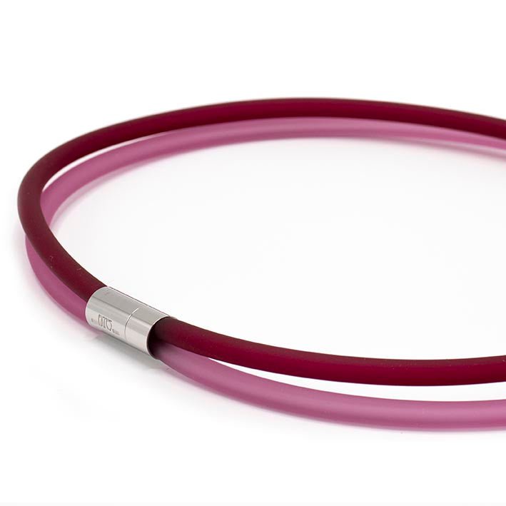 Cadena de goma, rosa/fucsia, 2 hilos