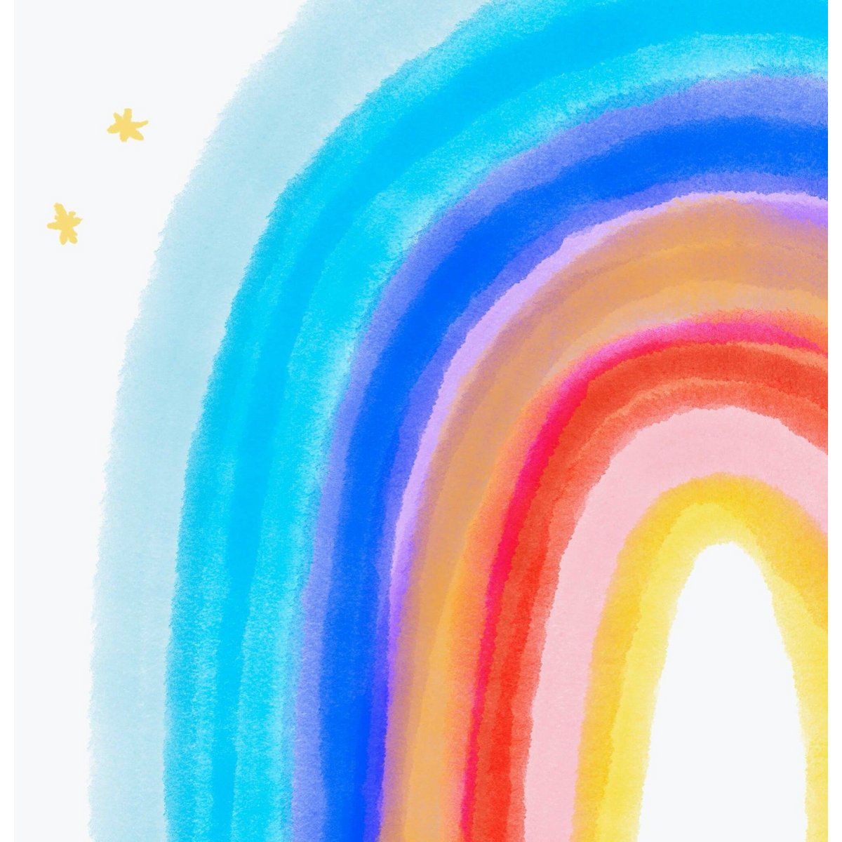 Blue rainbow wall art print