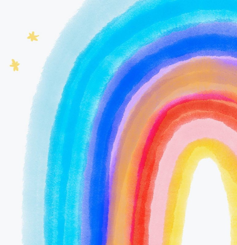 Blue rainbow wall art print