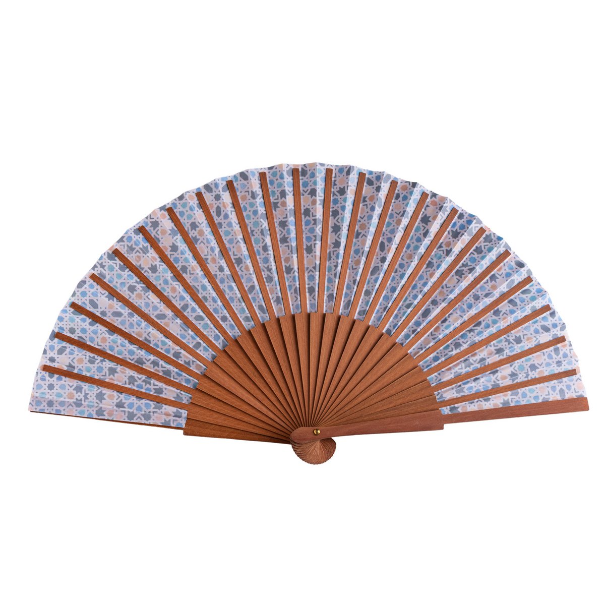 Star Lattice Satin Hand Fan Jawhara 23 cm