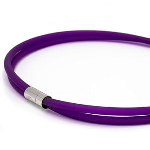 Rubber ketting 2 lijns paars/paars