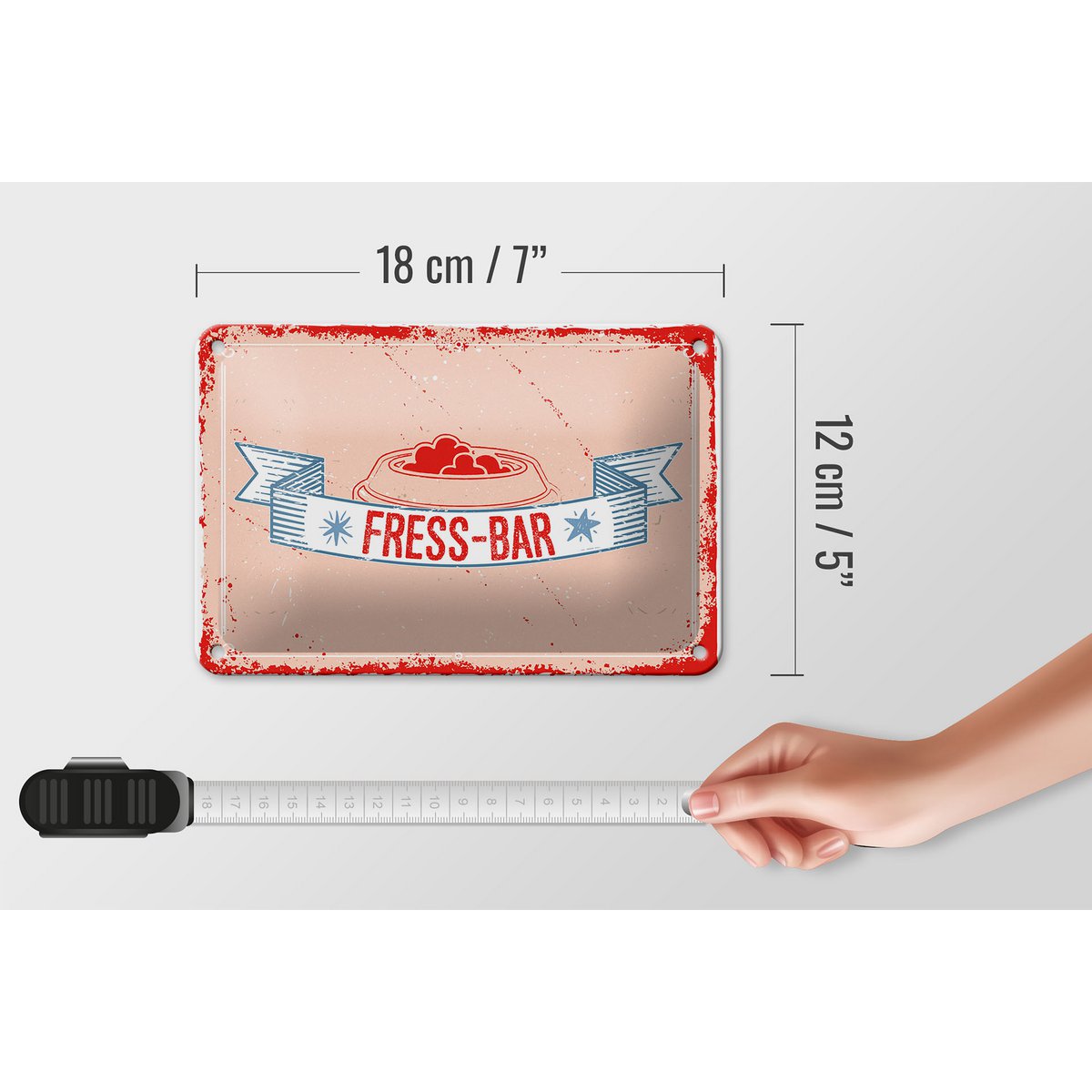 Tin sign saying 18x12cm food bar decoration