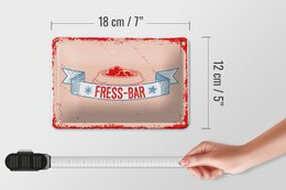 Letrero de chapa que dice decoración de barra de comida de 18x12 cm.
