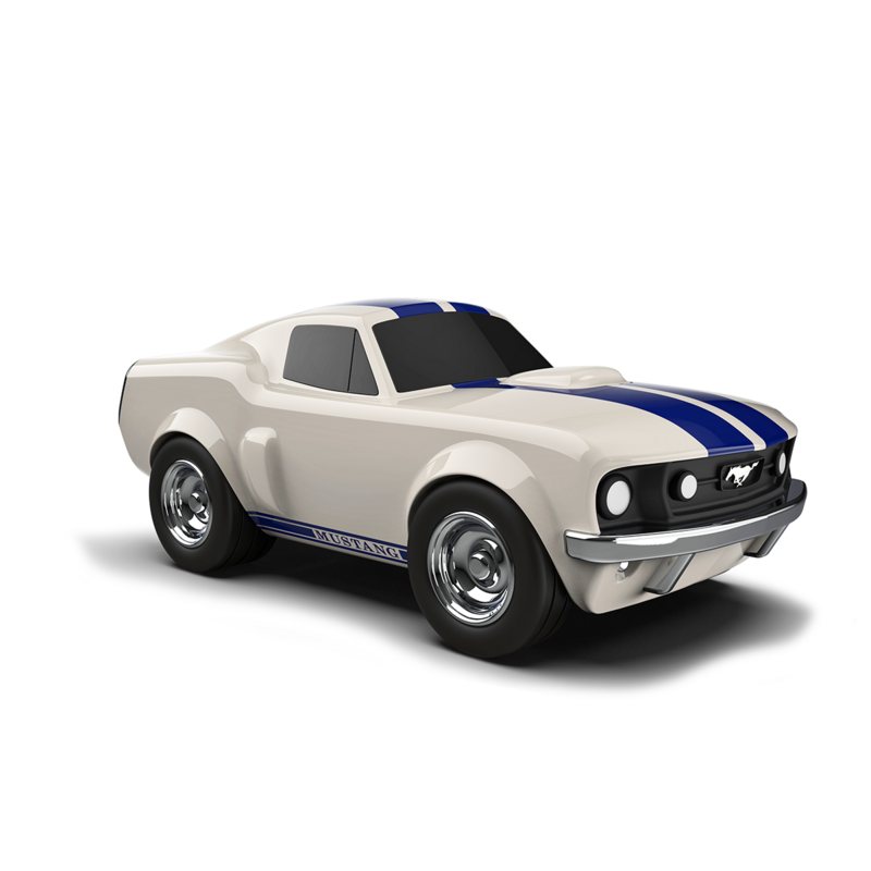 Lille racerbil Ford Mustang beige legetøjsbil