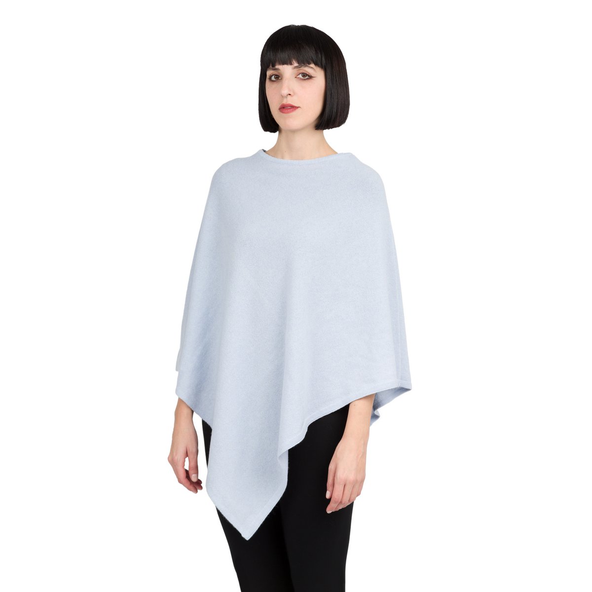 LOVELY - Poncho clásico cuadrado de puro cashmere