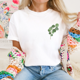 T-shirt Ramo di eucalipto in COTONE ORGANICO - Camicia regalo con rami di piante