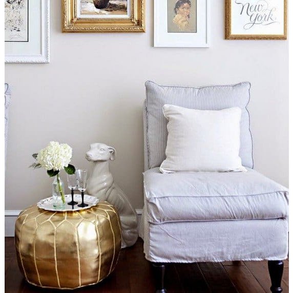 Marokkaanse pouffe - goud