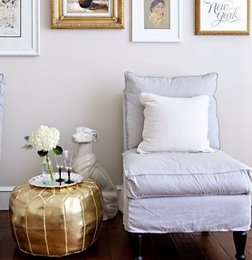 Marokkaanse pouffe - goud