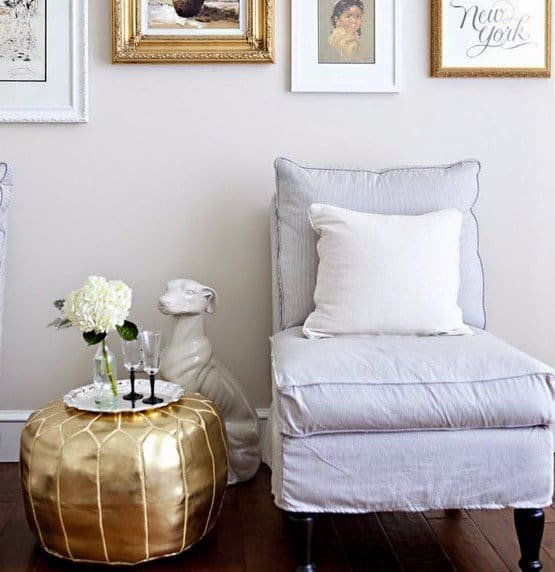 Marokkaanse pouffe - goud
