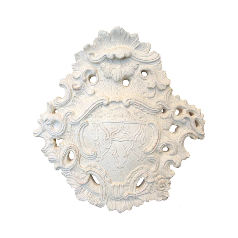 Wappen aus weißem Kunstharz, 86 x 82 x 10 cm