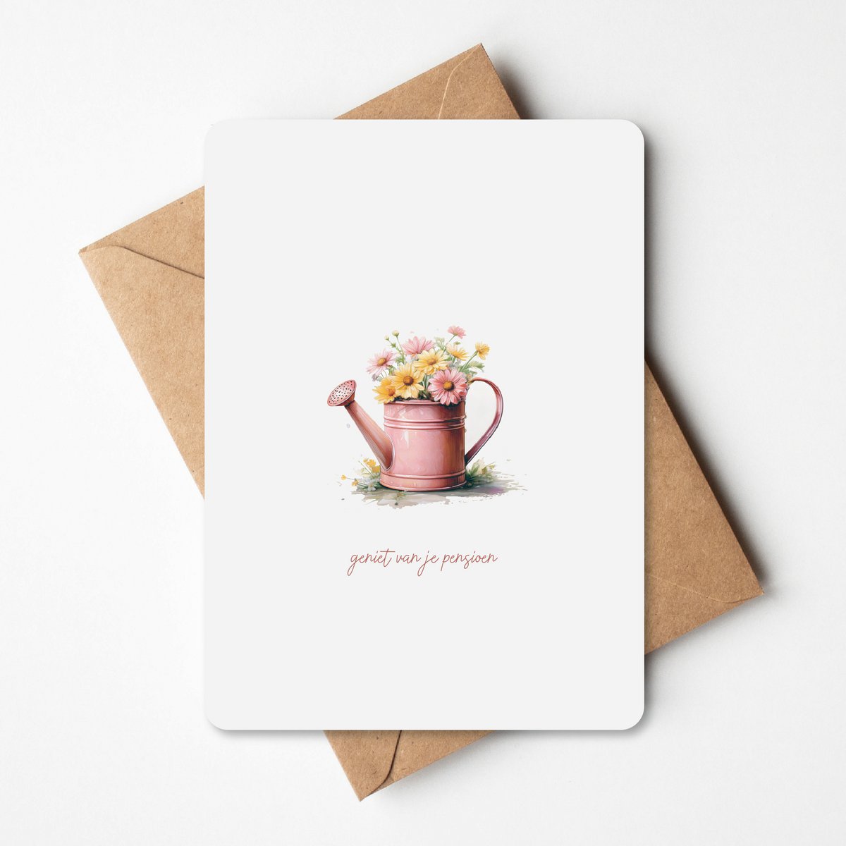 Pension - watering can with flowers