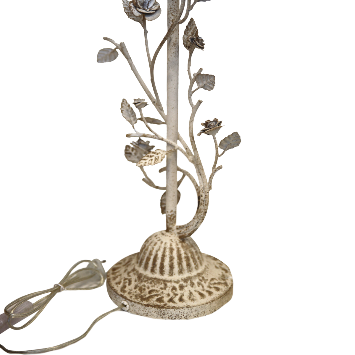 Rosenlampe mit Eisenlampenschirm H 84x34 cm
