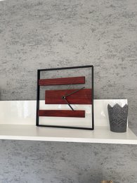 Orologio da parete moderno in legno pregiato Padauk