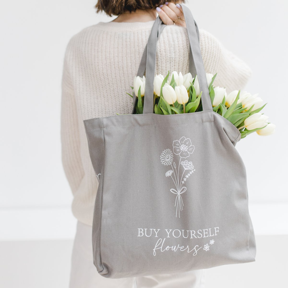 Baumwolltasche "Cómprate flores"