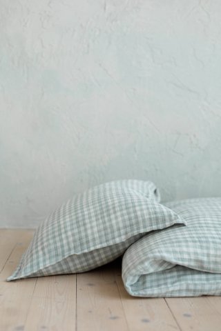 TISU kinderdekbedovertrek en kussensloop, Light Mint Gingham