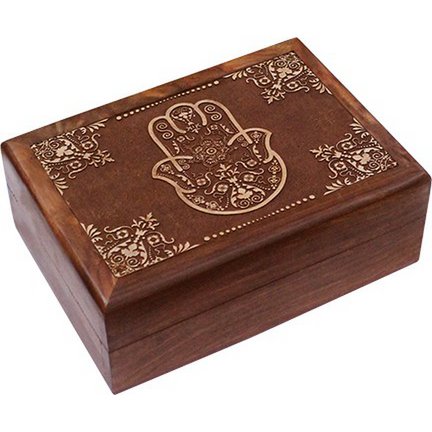 HOLZBOX LASERGRAVIERTE FATIMA HAND 5X7"