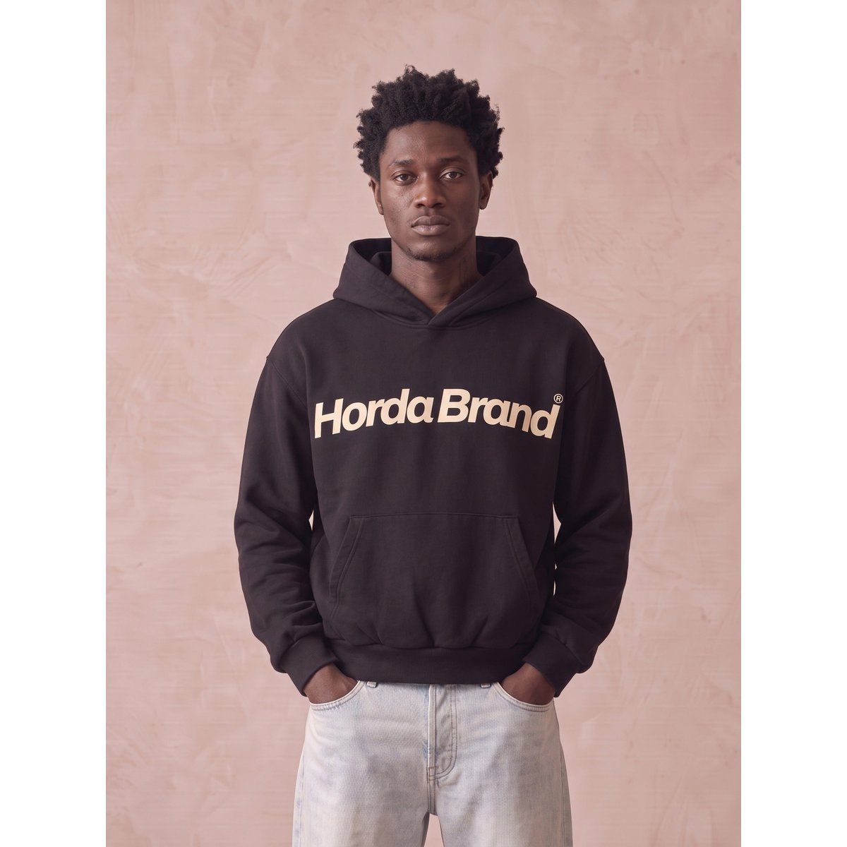Horda merk oversized zwarte hoodie 330 g