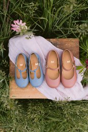 Mädchenballerinas - Rosalia - Staubblau (22-34)