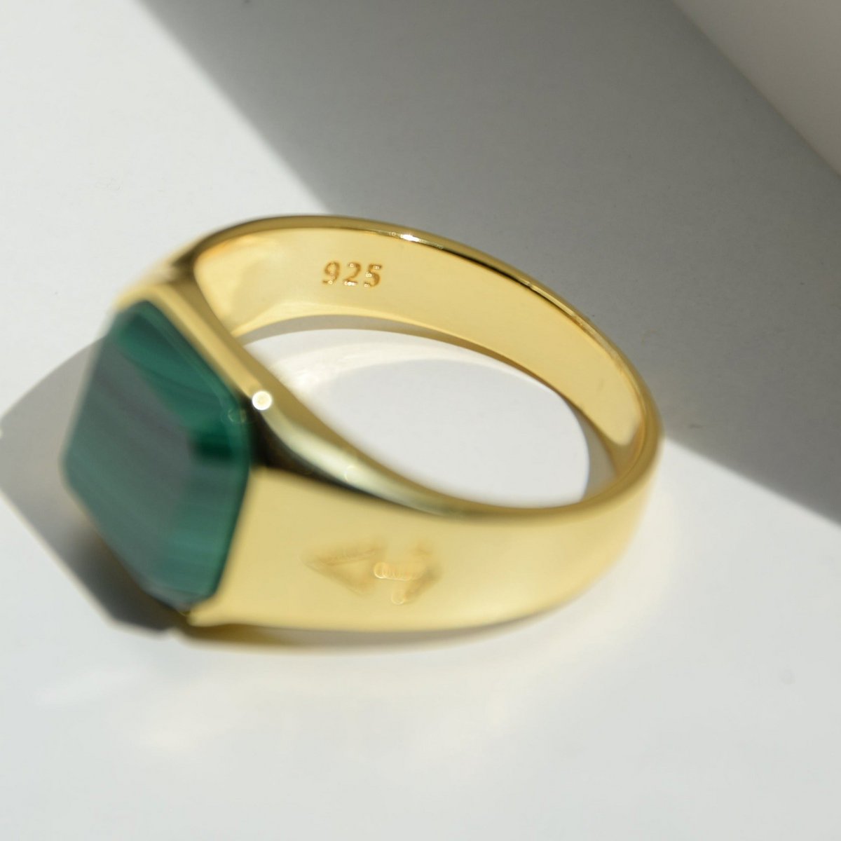 Ring HORUS MALACHIT | 925 Silber | vergoldet