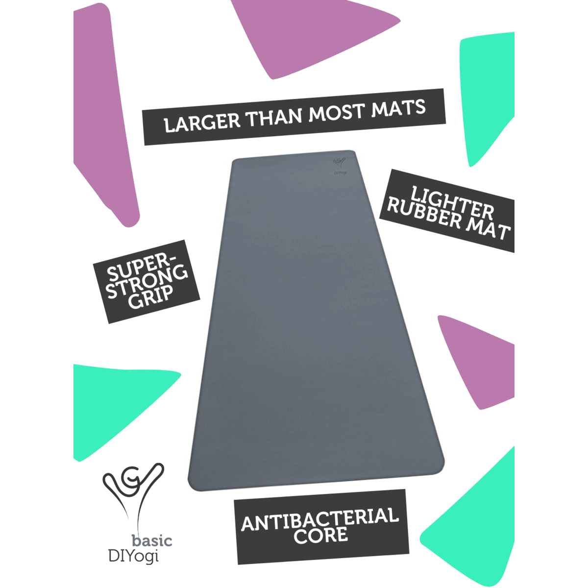 Yogamat natuurrubber - lichtgrijs