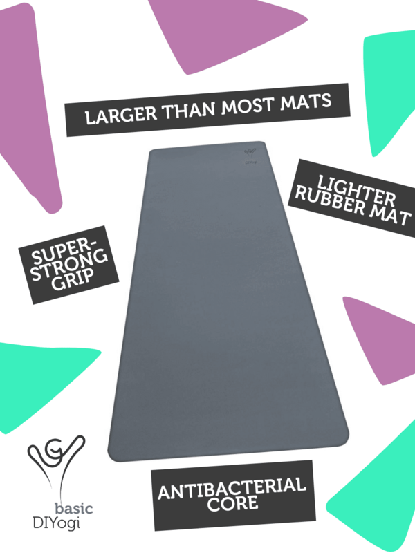 Tappetino yoga in gomma naturale - grigio chiaro