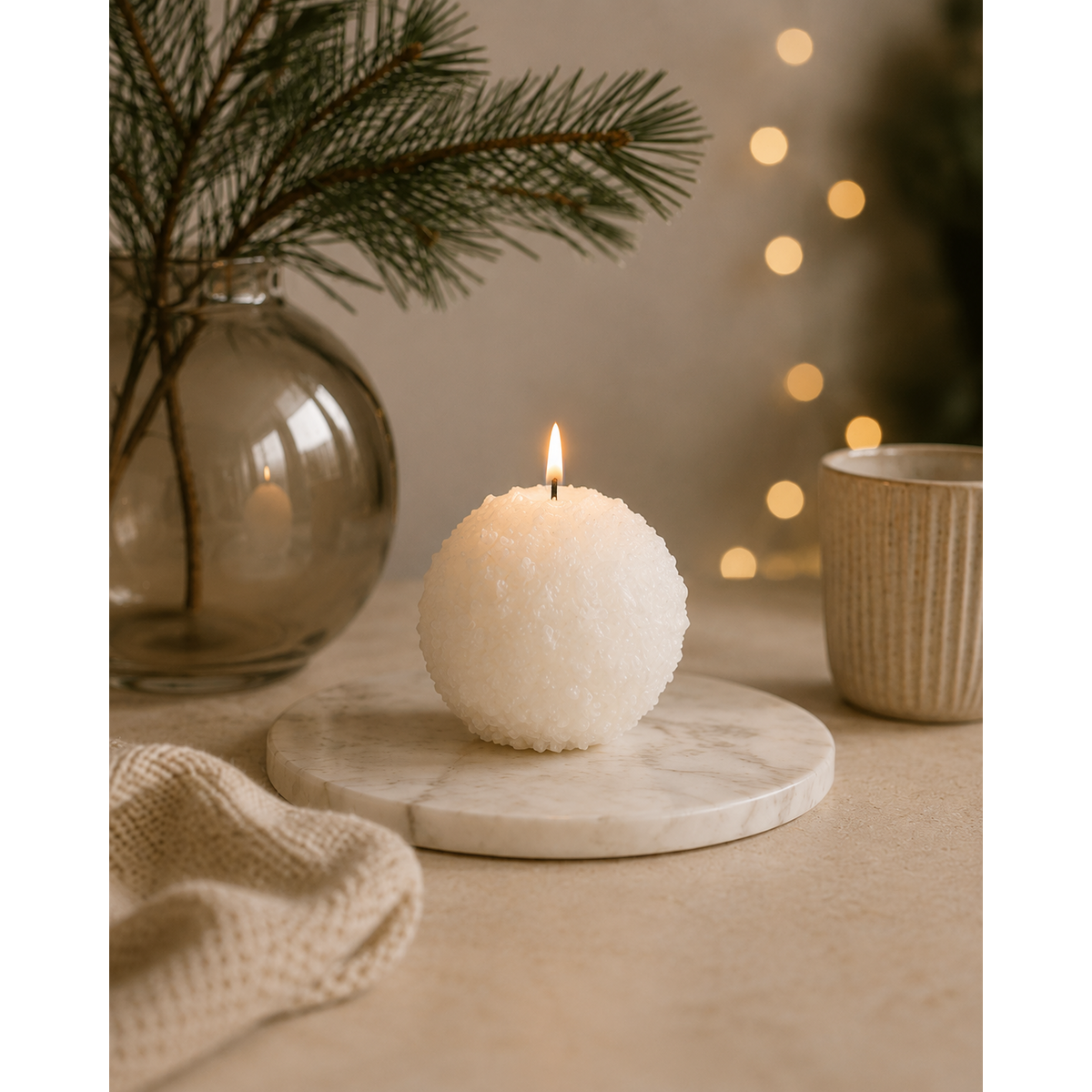 Northern Lights Snowball candle