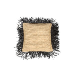 The Raffia Cushion Cover Square - Natural Black - 40x40