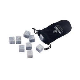 LAGUIOLE GLANCON STEATITE - 9 ICE STONE FOR DRINK IN VELVET POUCH