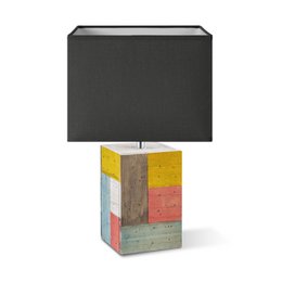 Accueil Sweet Home Table Bloc de lampe - Tora en bois à pied lampadaire anthracite