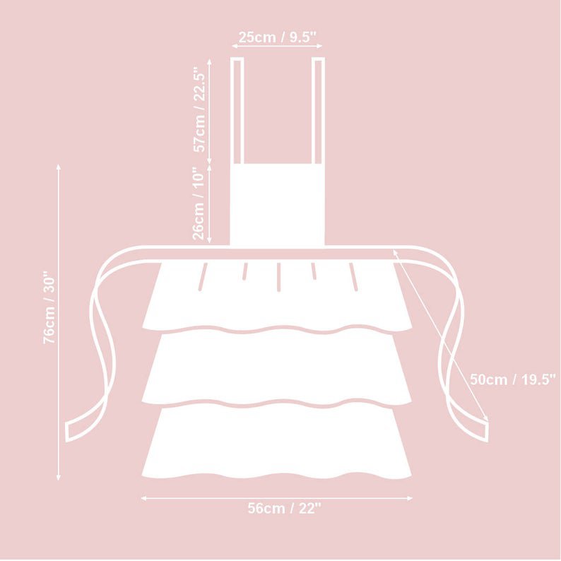 Ladies Apron With Ruffles, Poly-cotton Mix, Printed | Flower Big