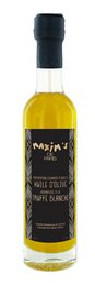 Olive oil flavored with white truffle. Rich, aromatic, and perfect for drizzling over dishes to add a luxurious touch of flavor.