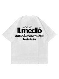 T-Shirt Bianca 200gr Oversize Boxy Fit Cotone Made in Italy - Midle