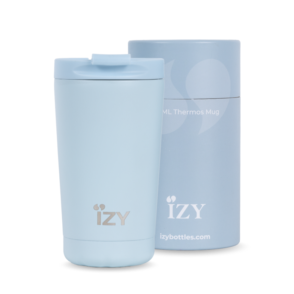 Tasse thermos izy - bleu clair - tasse de café isolée à 350 ml